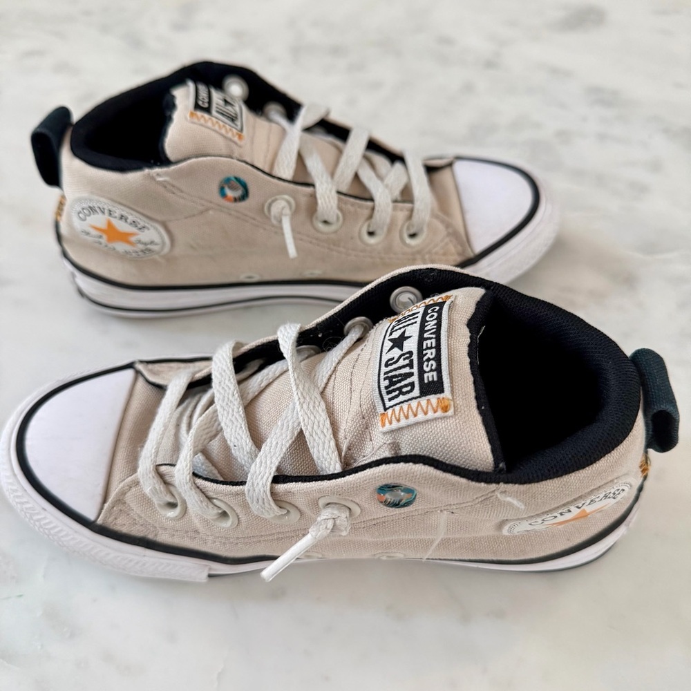 Converse Kids Sneakers - Beige and black - Size 13 (Little Kid) - Picture 3 of 8